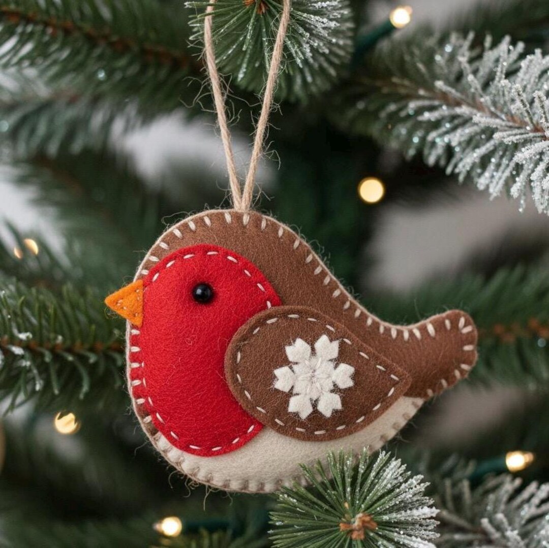 Robin, Sewing Pattern, PDF, Christmas, Tree, Felt, Decoration, Decor ...