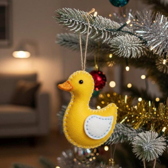 Duckling, duck, felt felt pattern, ornament pattern Craft,  mobile nursery,  teddy,  holiday, ducky, bird felt ornament sewing pattern,