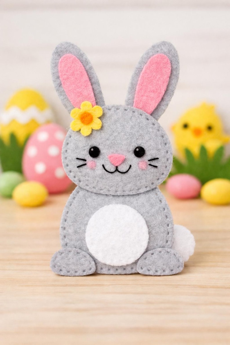 Easter Bunny Felt Ornament Pattern - Spring Sewing, DIY Ornament ...