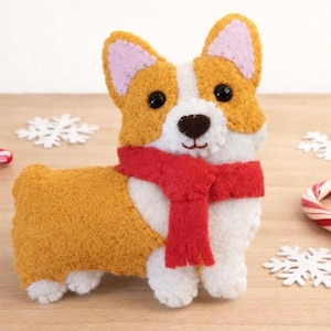 Patron de feutrine Corgi, fichier SVG de couture - patron de décoration de chien en feutrine, patron de Noël en feutrine, patron de corgi en feutrine, patron de décoration de Noël en feutrine
