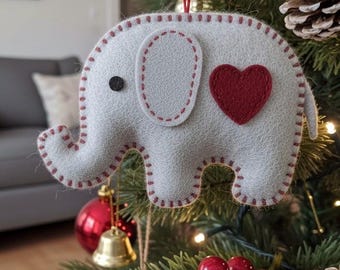Elephant felt pattern, diy craft, safari animal pattern, diy Christmas ornament, nursery mobile pattern, child’s toy sewing pattern