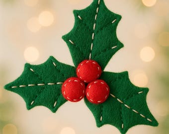 ホリーハンドソーイングPDFパターン、縫製、オーナメント、DIY、クラフト、フェルト、モバイル、おもちゃ、かわいい、ギフト、装飾、人形、ベビーベッド、赤ちゃん、花、植物、木、