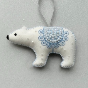 Polar Bear, embroidery, Sewing Pattern, ornament pattern, DIY, Craft, mobile,  bird, Decor,, doll, crib tiny, tree,