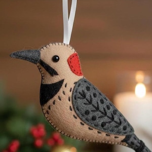 Embroidery OPTIONAL, Sewing Pattern, Northern Flicker,  Tree, Alabama, State, Bird craft diy Backyard, Animal