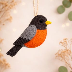 Robin felt felt pattern, Sewing PATTERN, felt, plush, activity holiday, backyard birds, felt ornament sewing pattern