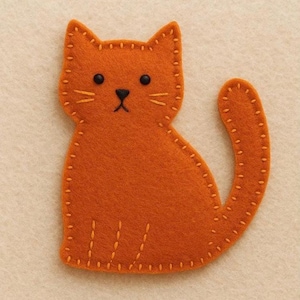 Easy cat with instructions, hand Sewing PDF Pattern, Ornaments, How, Tree, Christmas, cute, simple, tutorial, craft, kids, diy, felt, SVG