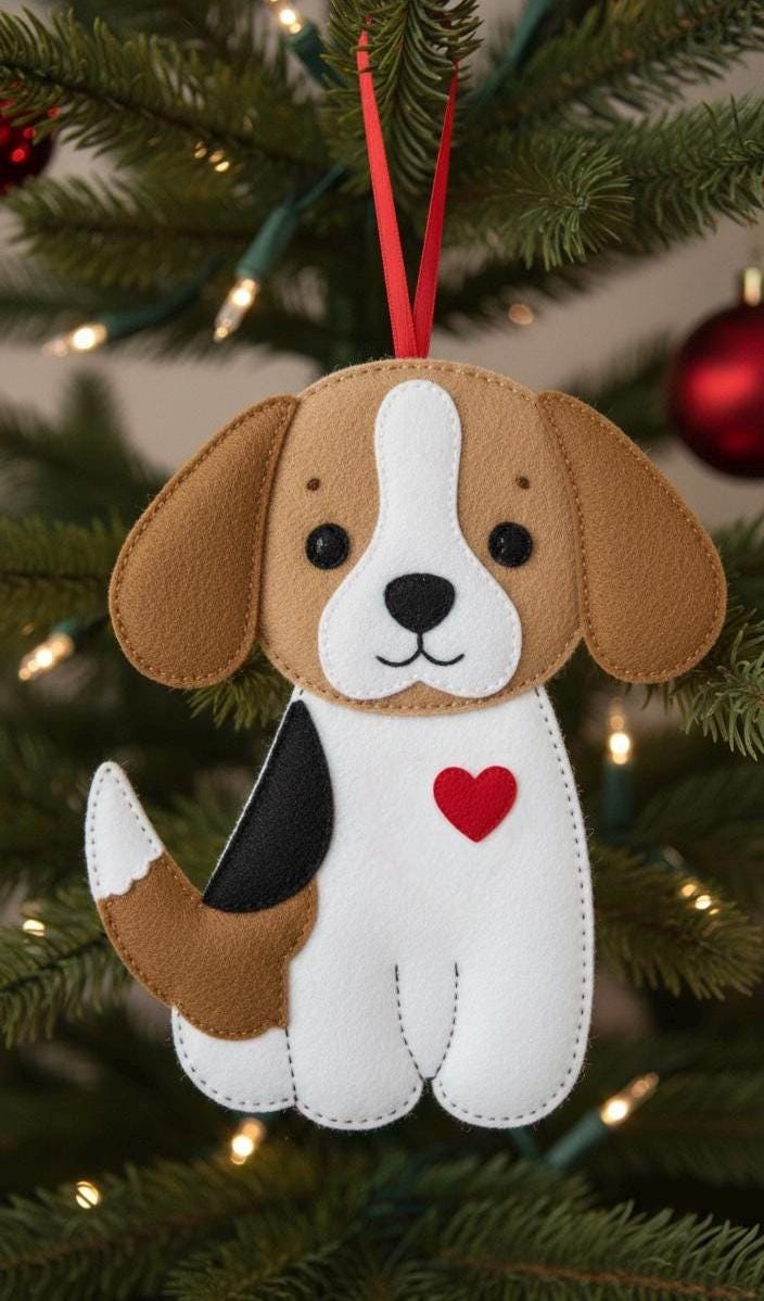 Beagle, Sewing Pattern, Tree, Christmas Simple, Tutorial, Craft , Diy ...