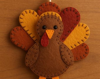Turkey felt pattern, Thanksgiving felt pattern - thanksgiving pattern felt, felt thanksgiving decoration, thanksgiving sewing pattern