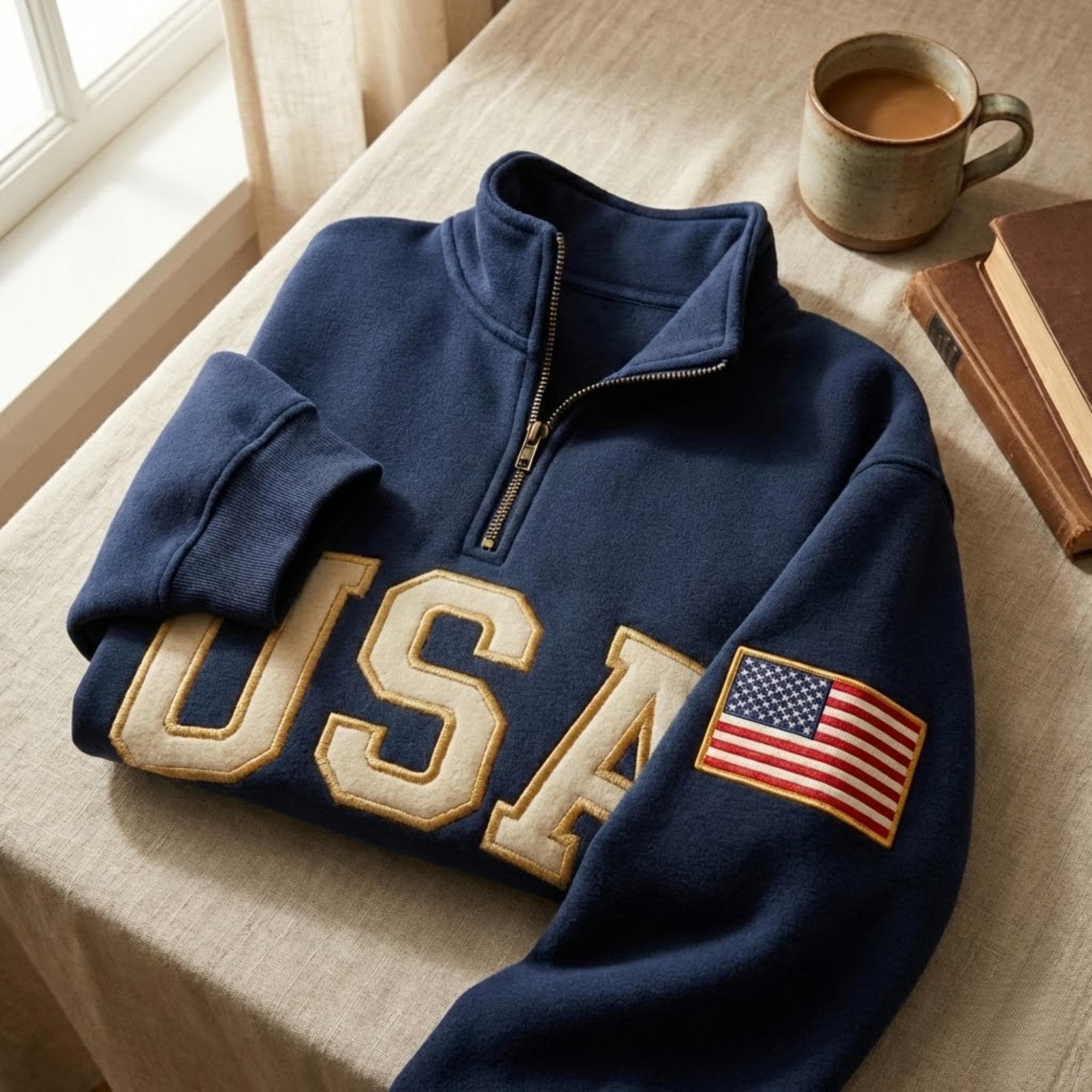 American Flag Sweatshirt & Hoodie - Graphic Designs
