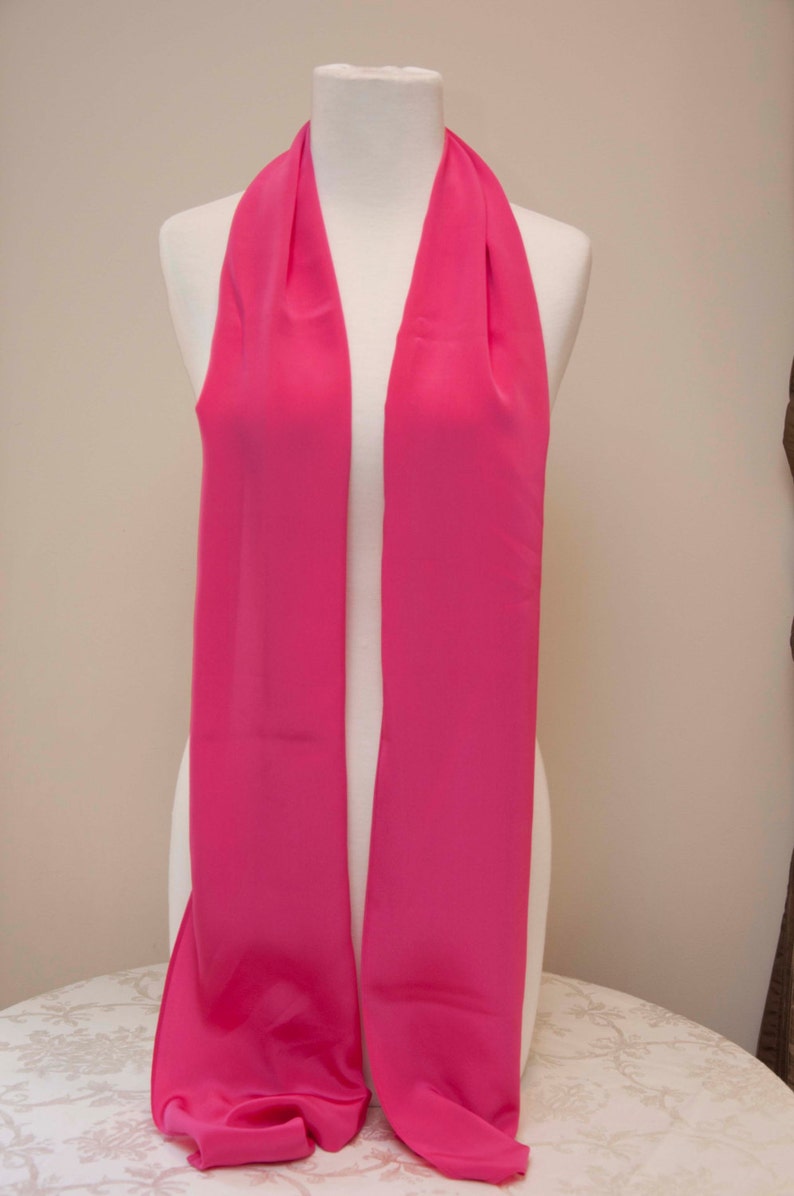 Enzaly Fuschia Oversized 100% Silk Scarf image 3