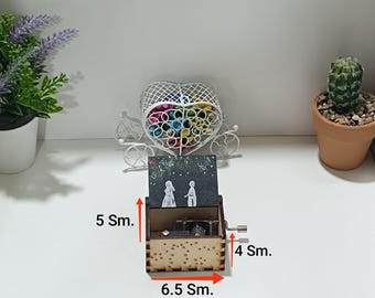 Hand-Painted La La Land Inspired Wooden Music Box