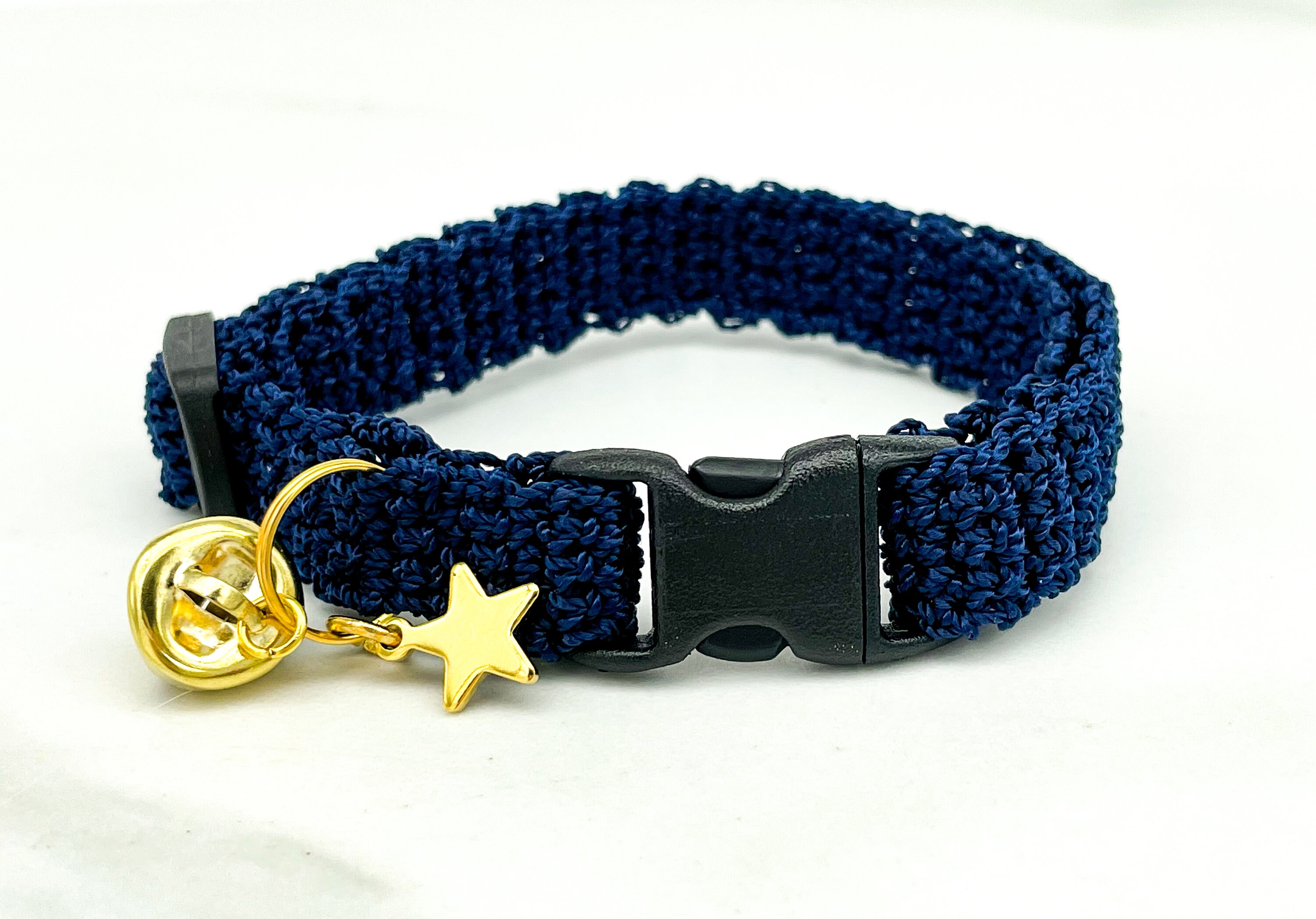 Star Cat Collar Charm Crochet Cat Collar Blue Breakaway - Etsy