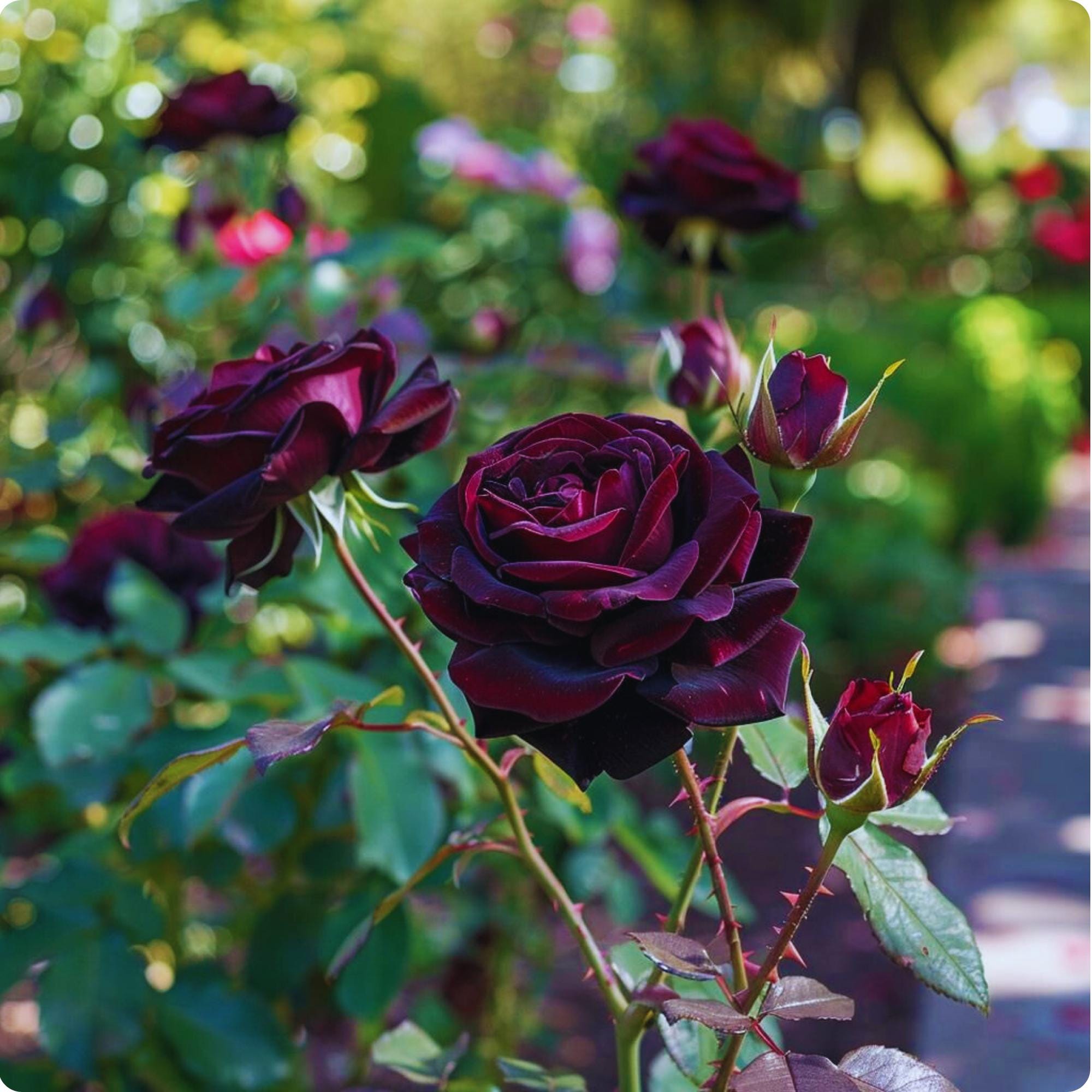 True Blood Rose Seeds | Red & Black Garden Roses | 50 Rosa Seeds for ...