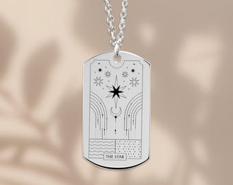The Star Tarot Card Pendant Necklace | Gift Ready | Astrology & Crystal Jewelry | Meaningful Present for Spiritual Souls