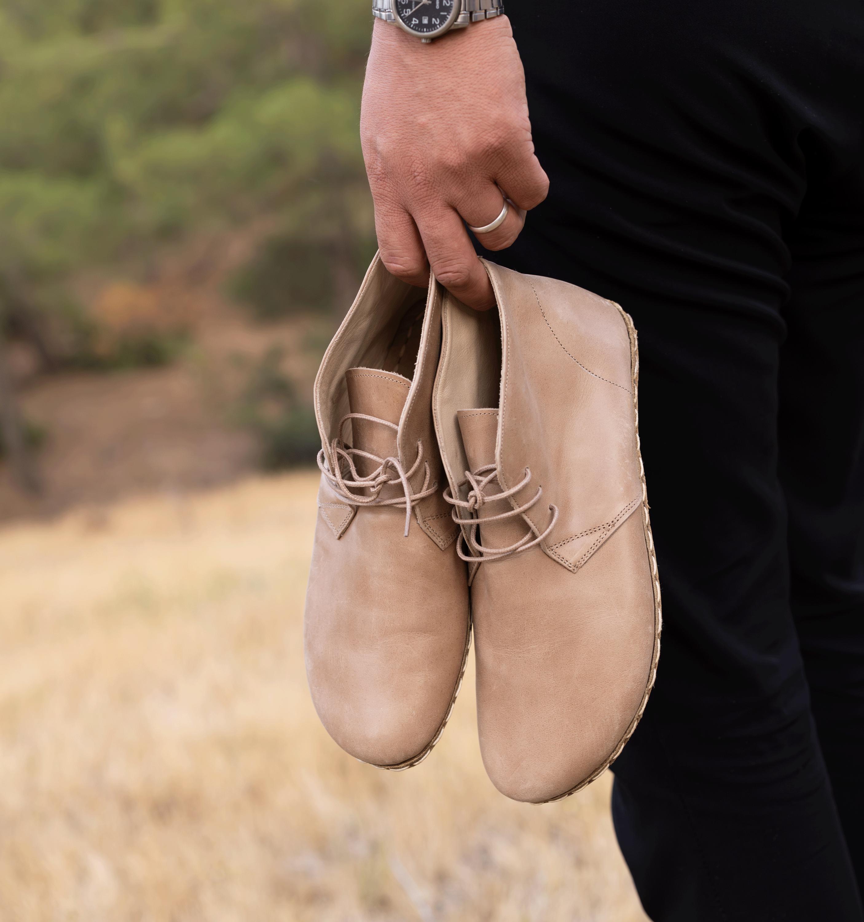 Handmade Chukka Boot Men: Wide Toe Box Barefoot | Barefoot 