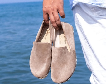 Men's Suede Copper Grounding Shoes: Zero Drop, Wide Toe Box