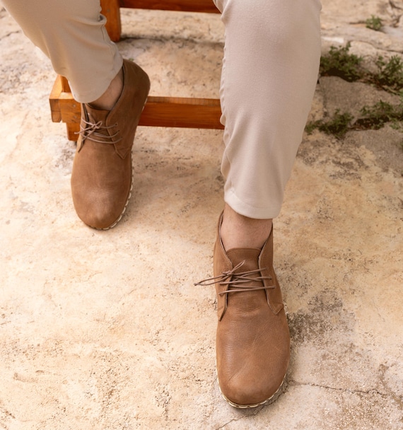 Chukka Boot Men: Barefoot Leather Boots  Well-made Quality, Handmade |  Hickory - Etsy Israel