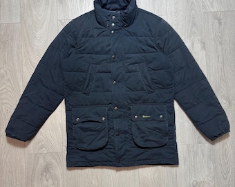 Parka matelassée en duvet Barbour vintage bleu taille L