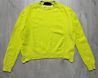 Pull vintage Haider Ackermann pour femmes en cachemire et soie vert Taille S