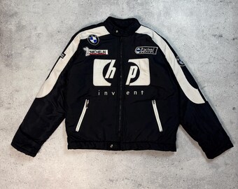 Vintage BMW Williams F1 HP Racing Bomber Jacket Y2K Motorsport Size M