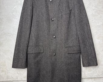 vintage Manteau en laine et cachemire Hugo Boss marron IT 48 pour hommes classique sur mesure fabriqué en Ukraine
