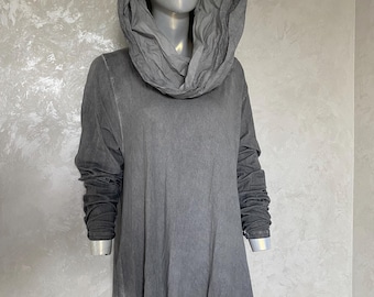 Vintage Avant Garde Barbara Speer Women’s Hoodie Tunic Grey Size M