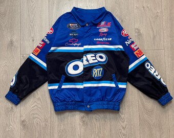 ヴィンテージ 90年代 フォード NASCAR レーシングジャケット ブルー オレオ スポンサー ビッグロゴ サイズM