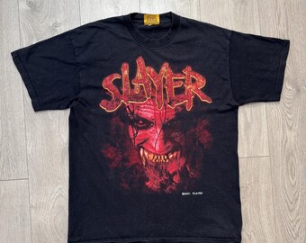 スレイヤー レッドデビル 2001 ヴィンテージ バンドTシャツ 両面プリント ブラック サイズL レア