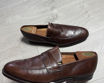 CROCKETT & JONES for Barneys New York Merton Cognac Leather Penny