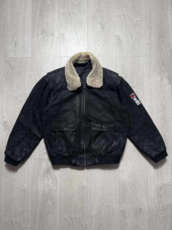 Adidas Vintage Leather Jacket 1972 Winter Olympics Sapporo Japan