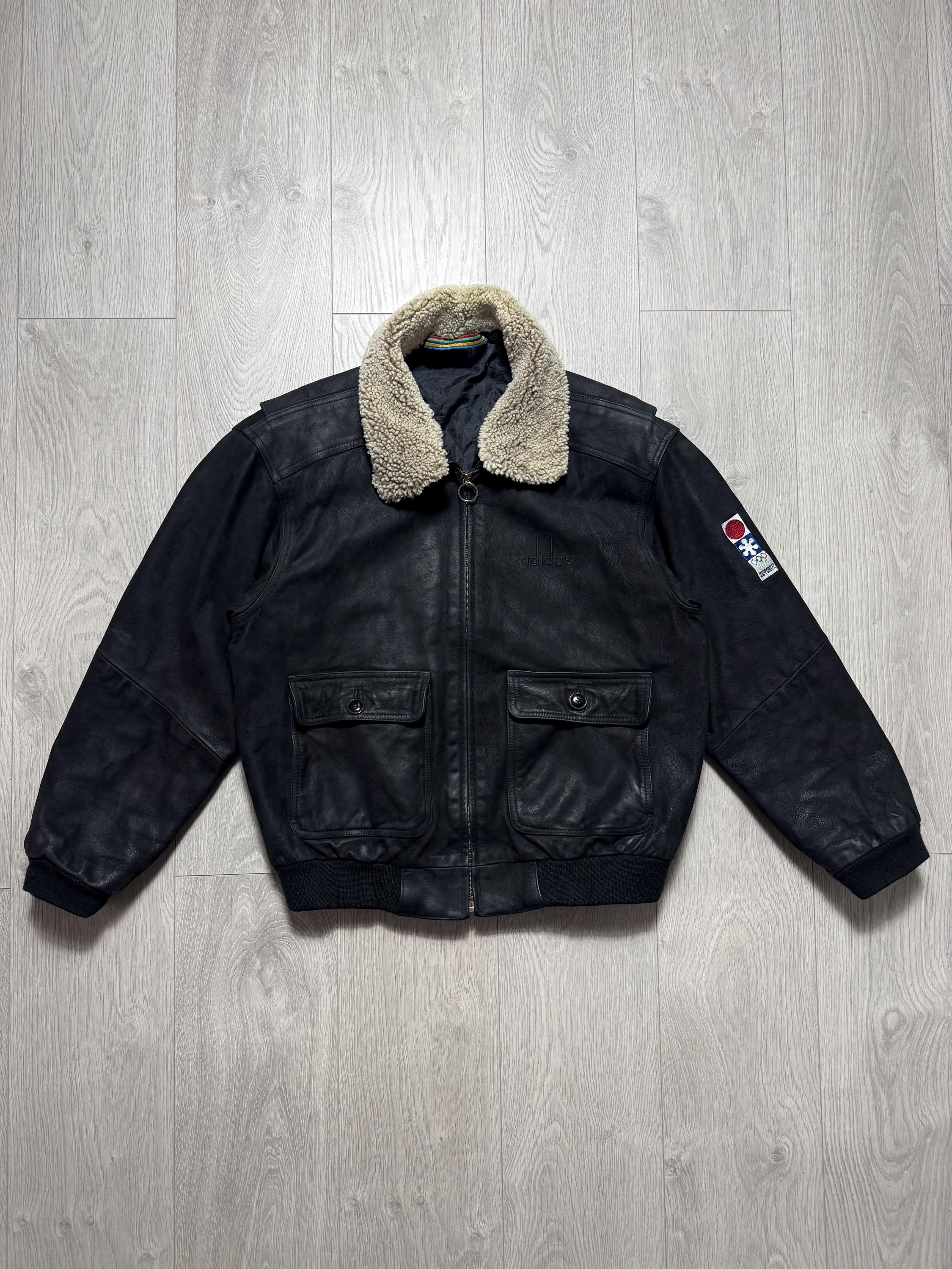 Vintage Adidas Leather Jacket - Etsy