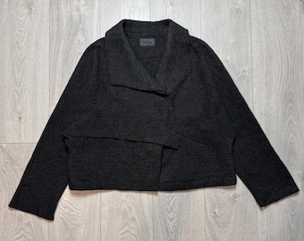 Veste avant-gardiste vintage OSKA pour femme en laine vierge marron Taille L