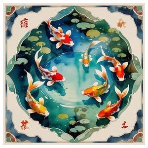 Tapete de Mahjong Koi EM ESTOQUE