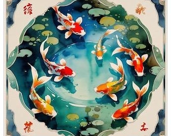 Koi Mahjong Mat IN STOCK