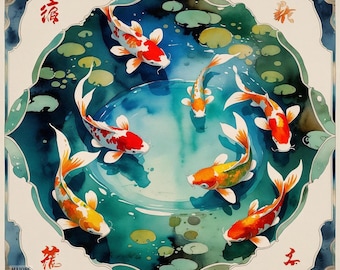 Tapete de Mahjong Koi EM ESTOQUE