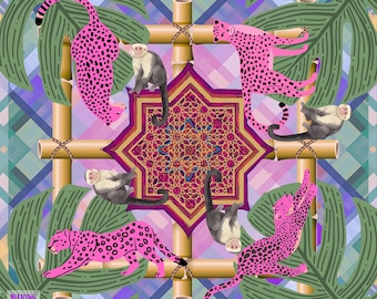 Preppy Pink Cheetah Mahjong Mat