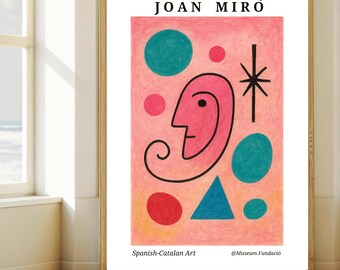Joan Miró inspirierter abstrakter Kunstdruck - farbenfrohe moderne Wanddekoration