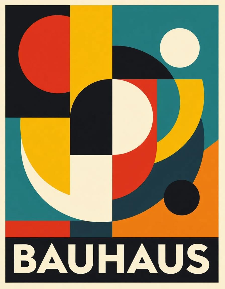 Geometric Bauhaus Poster | Modern Abstract Wall Art | Minimalist ...