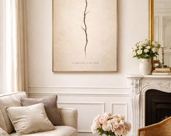 Minimalist Crack Wall Art Print – Beige Abstract Poster – Strength Lives in the Cracks – Neutral Modern Home Decor