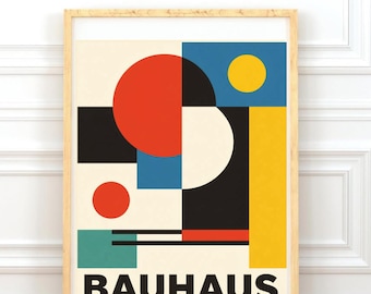 Bauhaus Geometric Art Print | Mid Century Modern Decor (Digital Download)