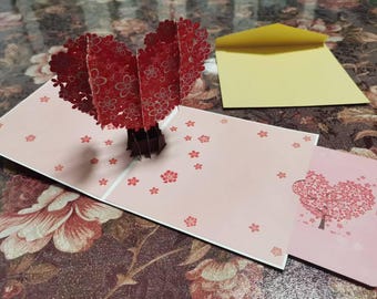 Delicada tarjeta 3D desplegable: perfecta para aniversarios y San Valentín. Tarjeta de felicitación única y artesanal para ella o él.