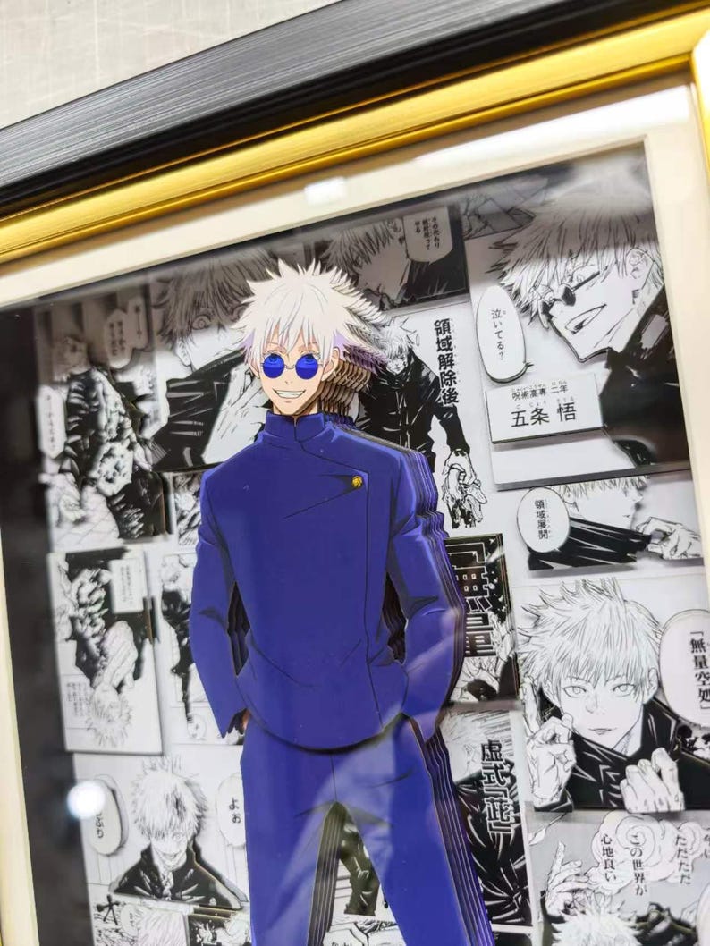 Satoru Gojo Shadow Box – JJK Anime 3D Manga Art, Handcrafted Paper ...