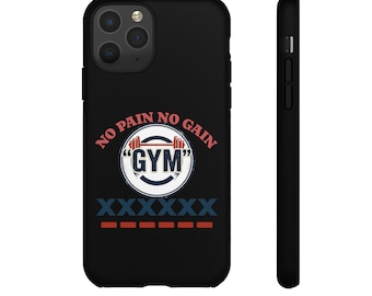 No Pain No Gain Gym Mobilskal | Vintage Fitness Workout Design