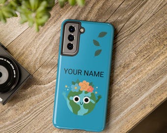Floral Earth Character Phone Case | Impact Resistant