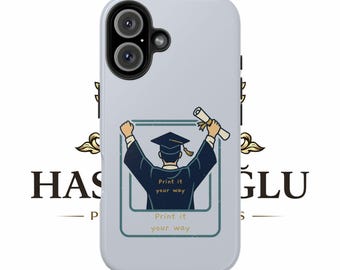 Graduation Cap Diploma Phone Case | Grad Illustration, 'Print It Your Way'