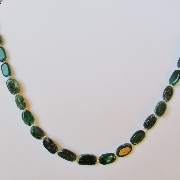 Raw emerald beaded choker, green gemstone necklace, artisan unique jewelry, handcrafted necklace, bohemian green jewelry, gypsy emerald