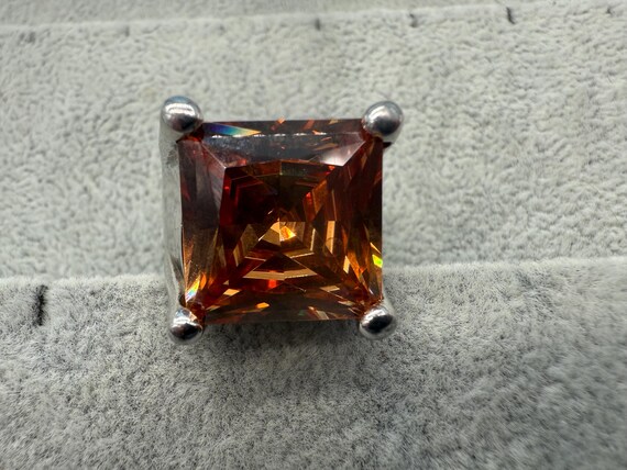 Vintage Statement Ring Silber 925 mit großem cham… - image 2