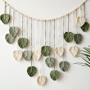 Handmade Macrame Leaf Wall Hanging – Boho Woven Decor