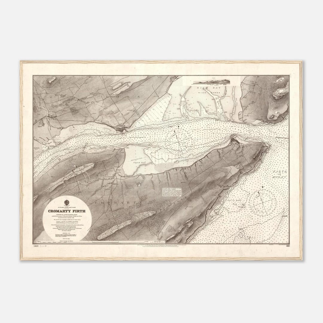 1904 Antique Map of Cromarty Firth & Invergordon (the Sutors ...