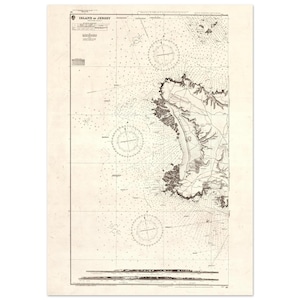 1891 Antique Map of the Island of Jersey (Western Sheet) – Nautical Chart – No. 62c – Poster – Wall Art